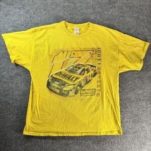 Matt Kenseth Shirt Mens XL Yellow NASCAR Auto Racing Delta DeWalt Graphic Tee